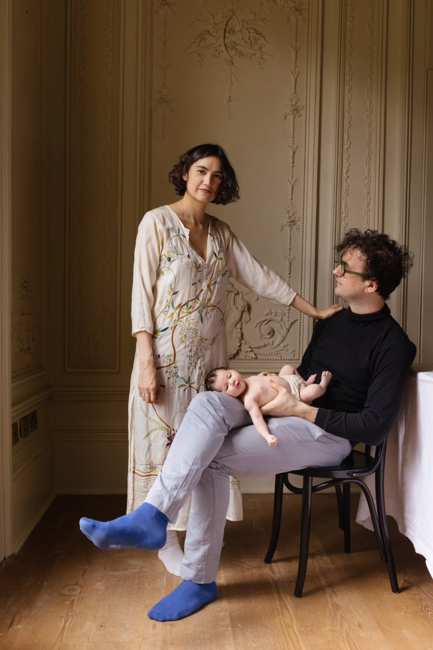 parents and newborn baby.